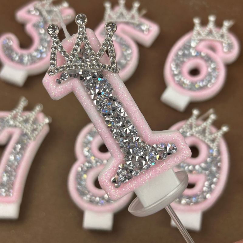 Candle Making Things - Bougies numériques 0-9, couronne en strass