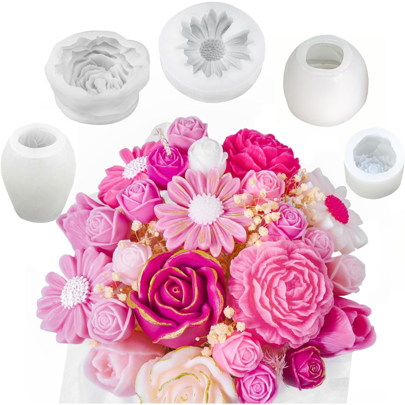 Candle Making Kit Wholesale - Ensemble de moules à bougies 5Flower,